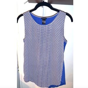 Patterned Blue Ann Taylor Tank Top